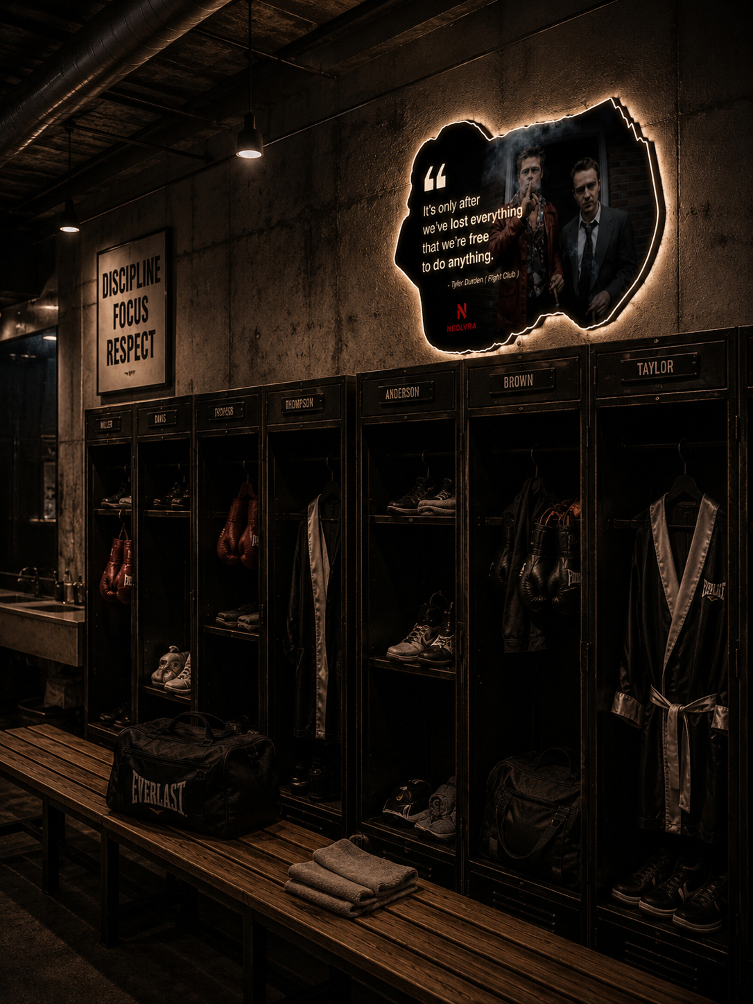 fight club film insegna led premium