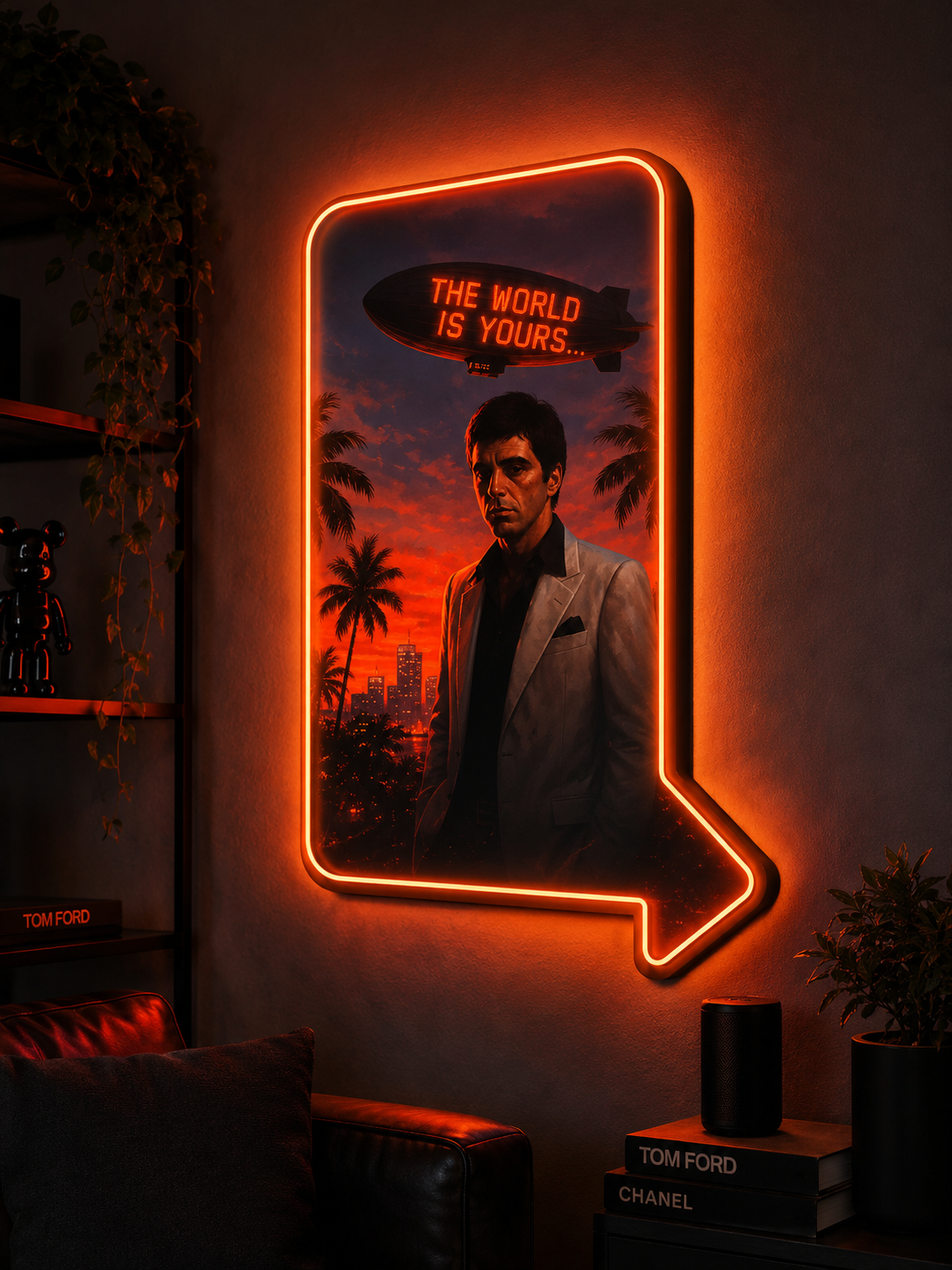l’iconico scarface insegne led & design luxury