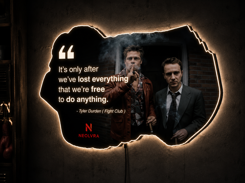 fight club film insegna led premium