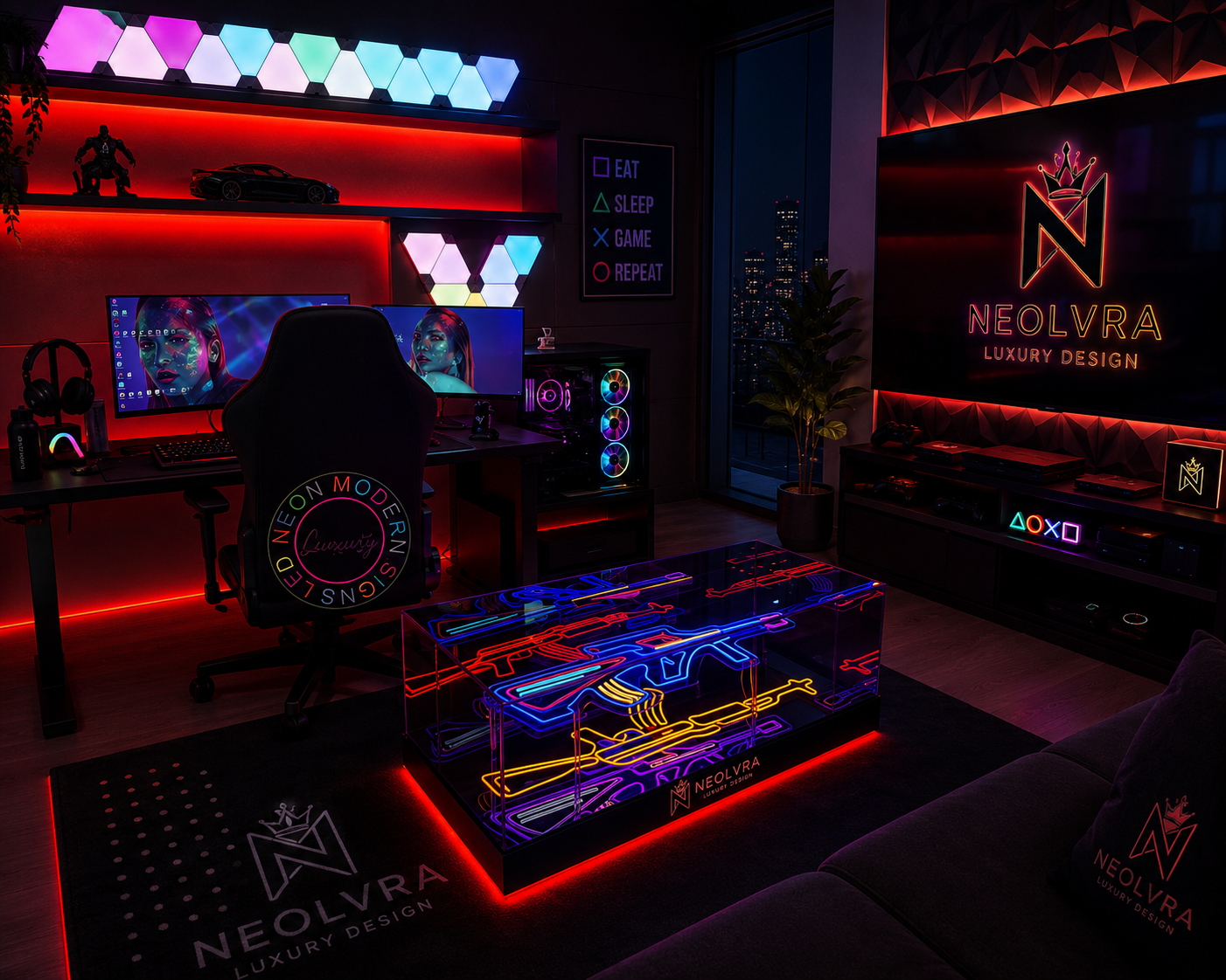 coffe table gaming full led