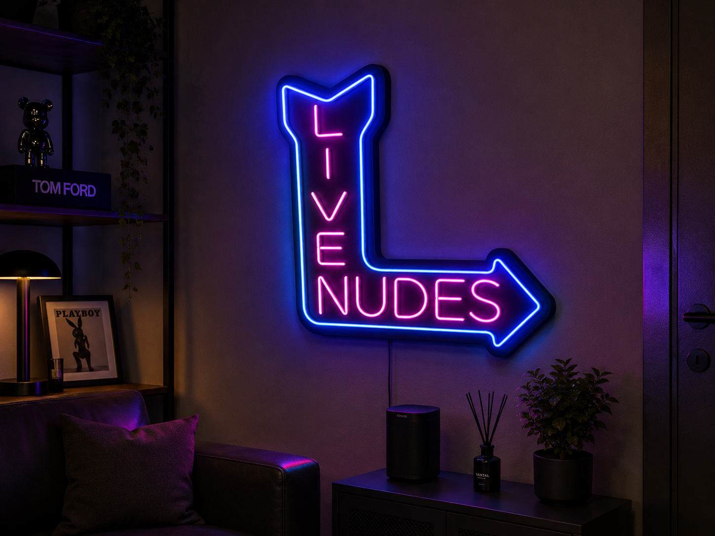 live nudes insegna  led & design luxury