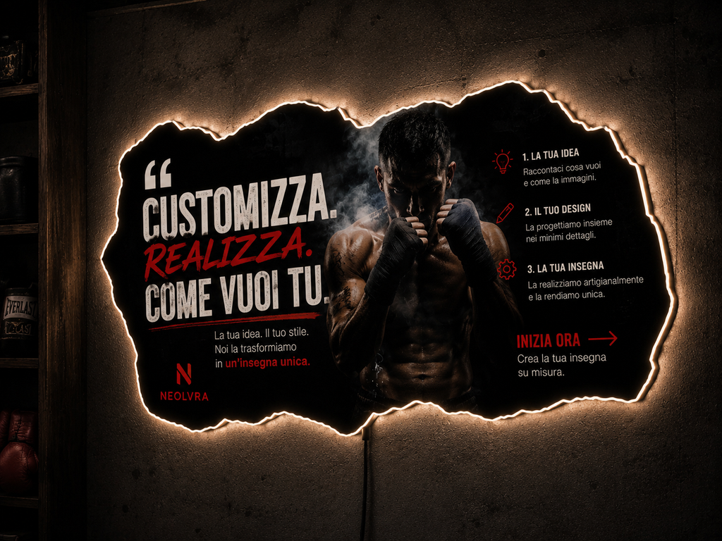 fight club film insegna led premium