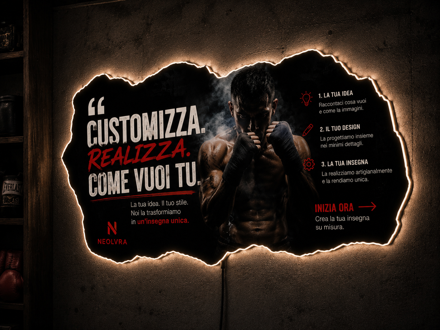fight club film insegna led premium