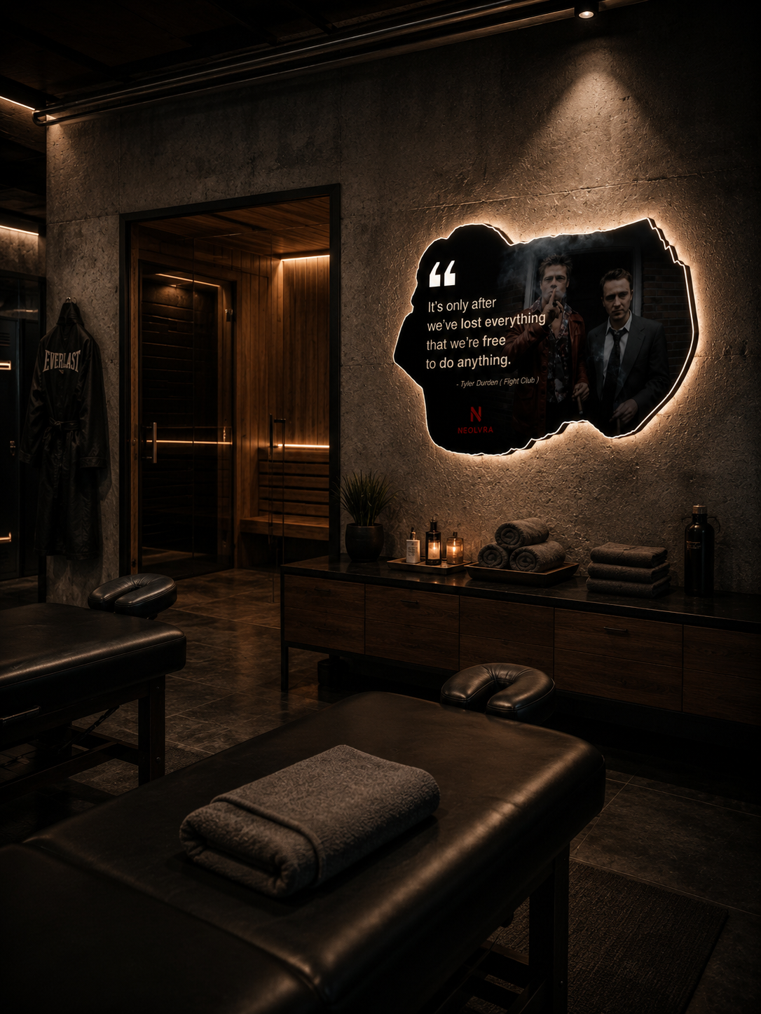 fight club film insegna led premium
