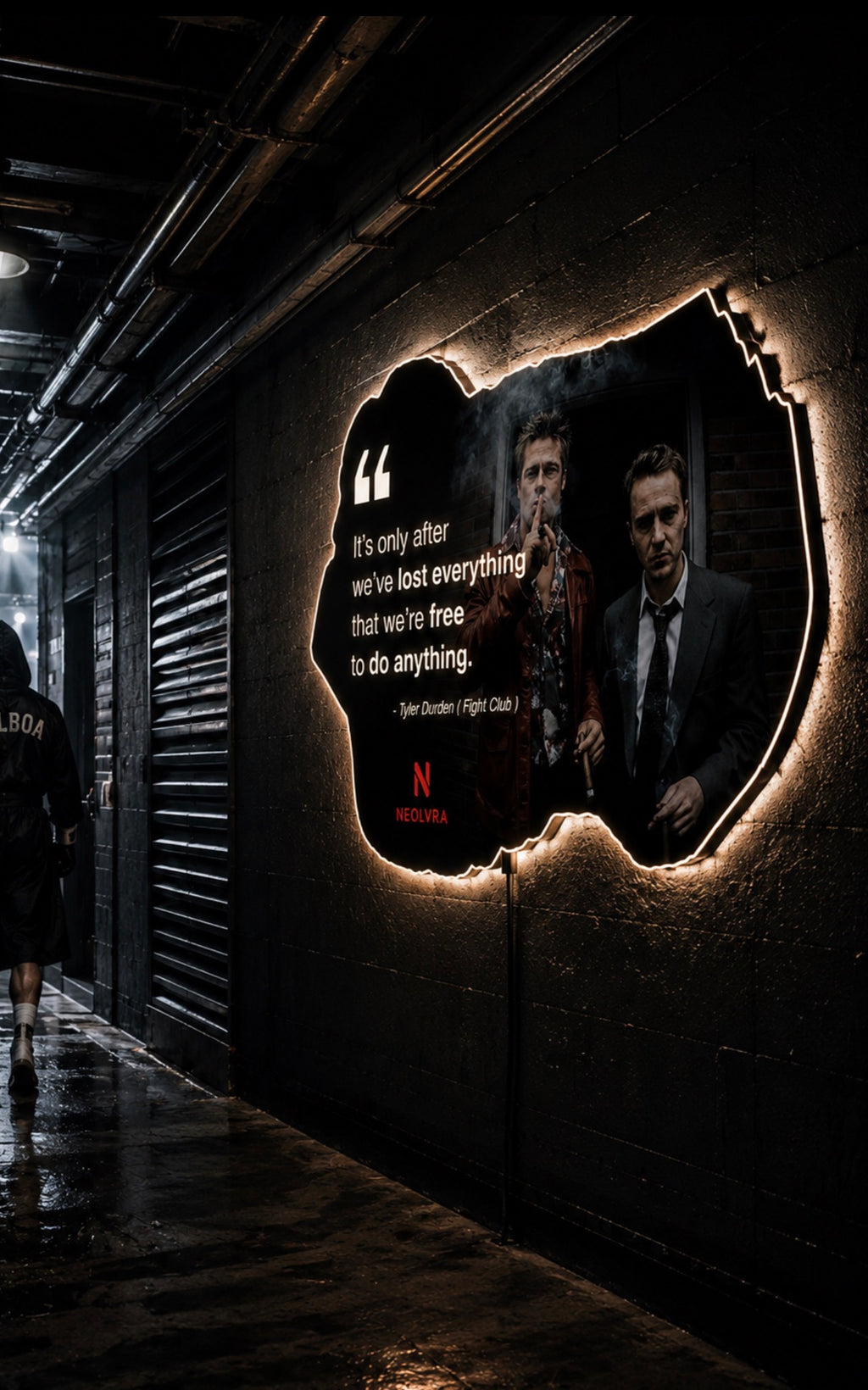 fight club film insegna led premium